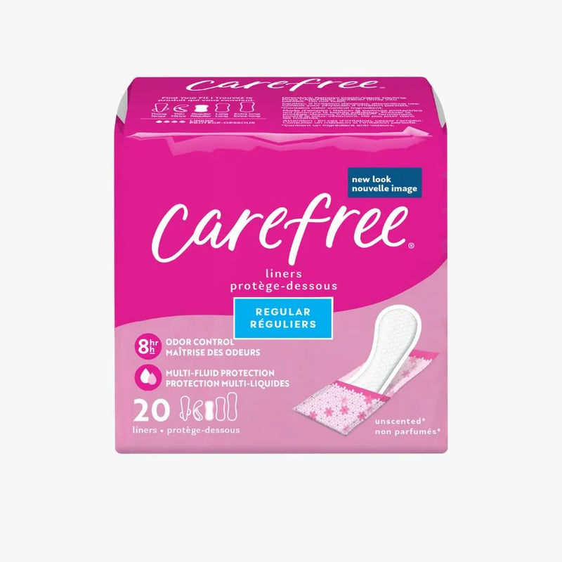 Carefree Panty Liners, Regular Liners, Wrapped, 20ct