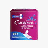 Carefree Acti-Fresh Perfectly thin unscented panty liners 22 count pack.